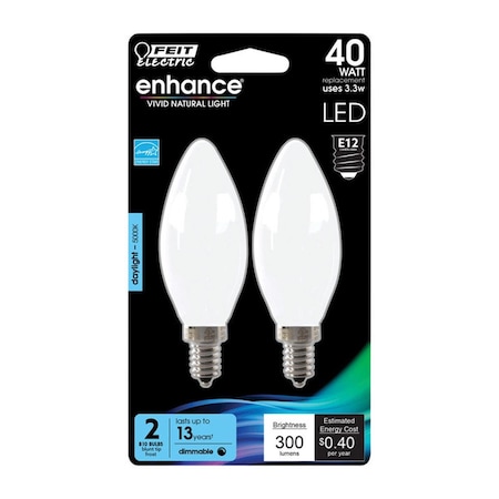 Happylight Enhance 3.3W B10 Filament LED Bulb 300 Lumens - Daylight HA3326172